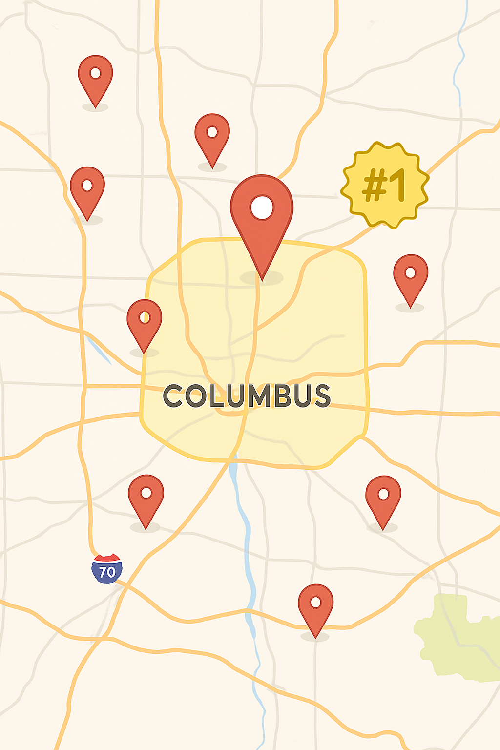 Optimized Google Business Profile showing Columbus Ohio café with increased visibility.